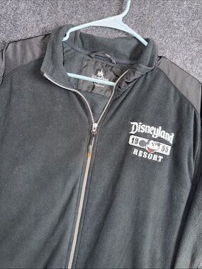 Disney Parks Black Fleece Jacket with Castle Logo